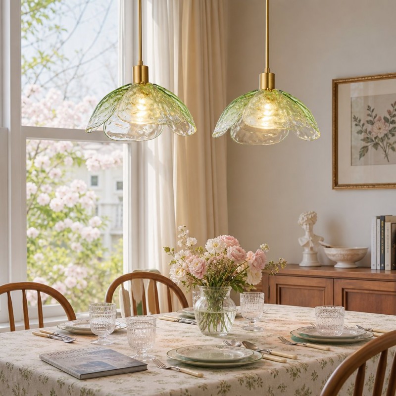 Vexen Flower Stained Glass Hanging Lamp