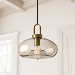 Vylith Brass Cognac Glass Single Hanging Lamp