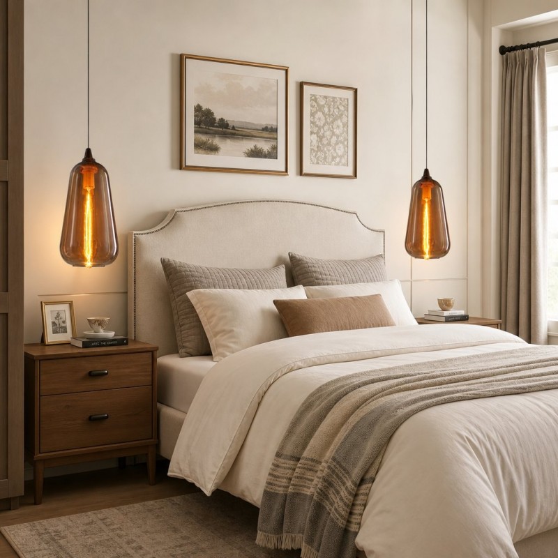 Zyren Modern Art Amber Glass Pendant Light