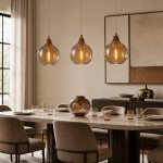 Zyren Modern Art Amber Glass Pendant Light