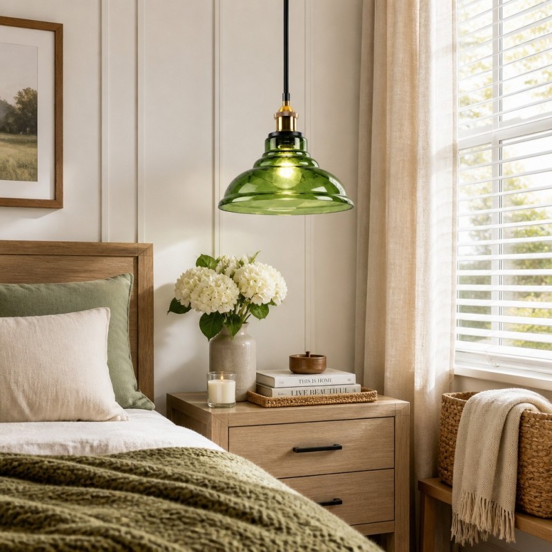 Benjin Modern Colorful Trumpet Glass Pendant Light