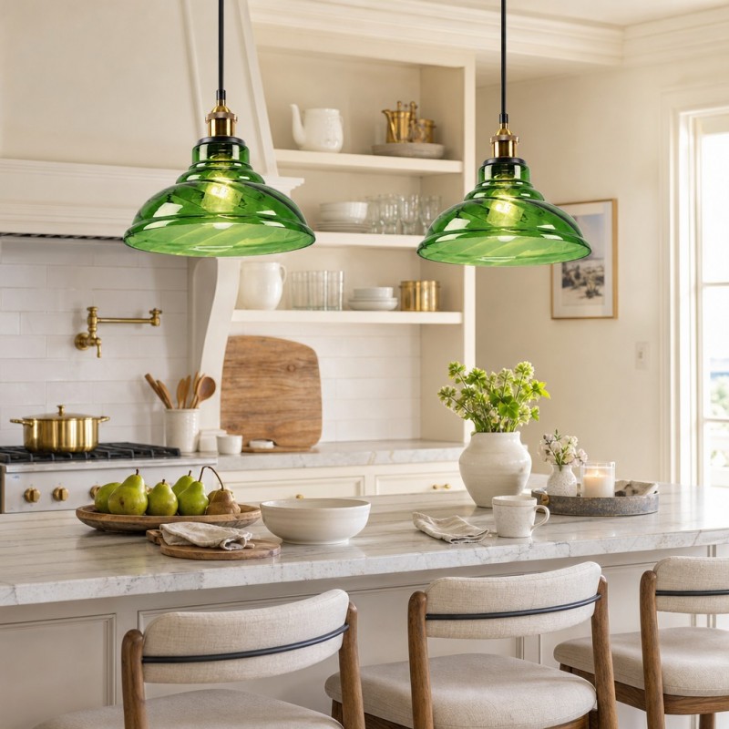 Benjin Modern Colorful Trumpet Glass Pendant Light