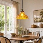 Benjin Modern Colorful Trumpet Glass Pendant Light