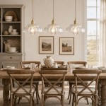 Worlanth Mid Century Clear Glass Flower Pendant Light