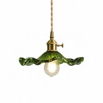 Liliana Retro Hibiscus Flower Glass Shade Pendant Light