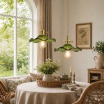 Liliana Retro Hibiscus Flower Glass Shade Pendant Light