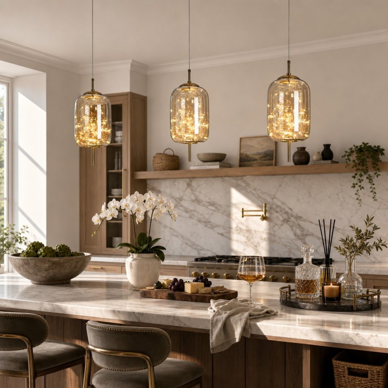 Atria Luxury Led Geometric Globe Sprinkle Pendant Light