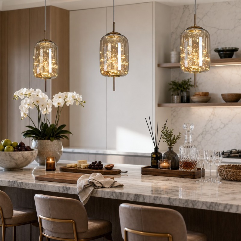 Atria Luxury Led Geometric Globe Sprinkle Pendant Light