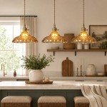 Olyx Amber Textured Glass Pot Lid Pendant Light