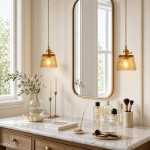 Seraphel Vintage 1-Light Glass Brass Pendant Light