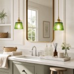 Seraphel Vintage 1-Light Glass Brass Pendant Light