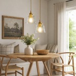 Seraphel Vintage 1-Light Glass Brass Pendant Light
