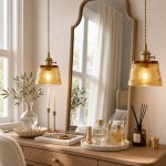 Seraphel Vintage 1-Light Glass Brass Pendant Light