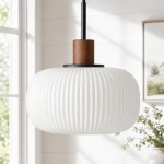 Aetheryn Nordic Ribbed Glass Pendant Lamp