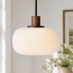 Aetheryn Nordic Ribbed Glass Pendant Lamp