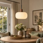 Aetheryn Nordic Ribbed Glass Pendant Lamp