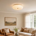 Caladri French Round Ripple LED Glass Ceiling Light