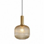 Zarek Lantern Shape Vertical Striped Stained Glass Pendant Light