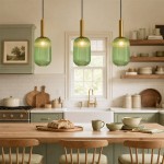 Zarek Lantern Shape Vertical Striped Stained Glass Pendant Light