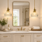 Zyrion Retro Ribbed Clear Glass Pendant Light