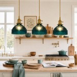 Zyrion Retro Ribbed Clear Glass Pendant Light