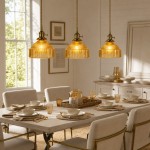 Zyrion Retro Ribbed Clear Glass Pendant Light