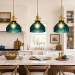 Zyrion Retro Ribbed Clear Glass Pendant Light