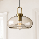 Vylith Brass Cognac Glass Single Hanging Lamp