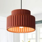 Olyx Amber Textured Glass Pot Lid Pendant Light