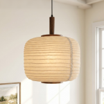 Drath Wabi Sabi Ribbed Paper Lantern Pendant Light