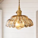 Draxith Retro Japanese Striped Stained Glass Droplight
