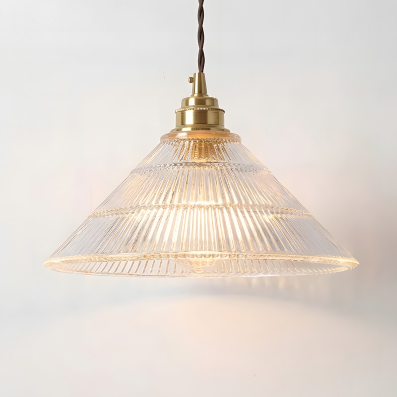 Draxith Retro Japanese Striped Stained Glass Droplight