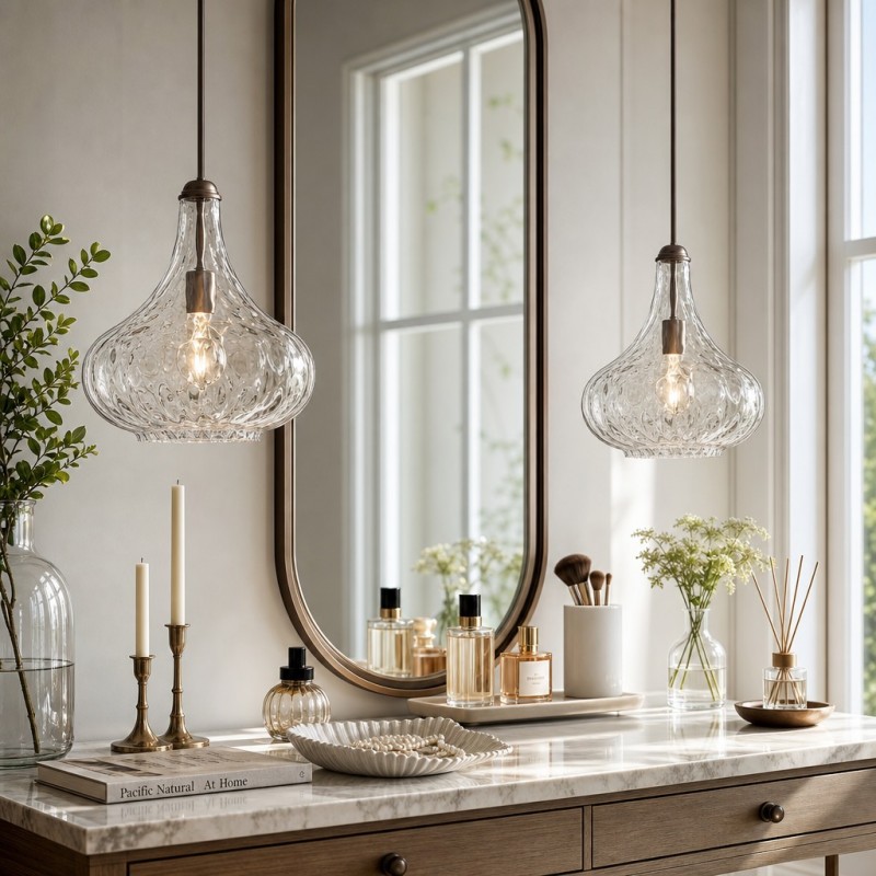 Neville Modern Water Ripples Glass Pendant Light