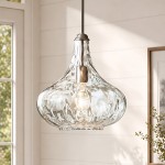 Goad Modern Teardrop Ripple Glass Pendant Light