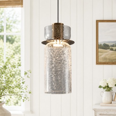 Arloen Modern Crackle Glass Pendant Light