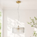 Erisen Farmhouse Ribbed Glass Pendant Light