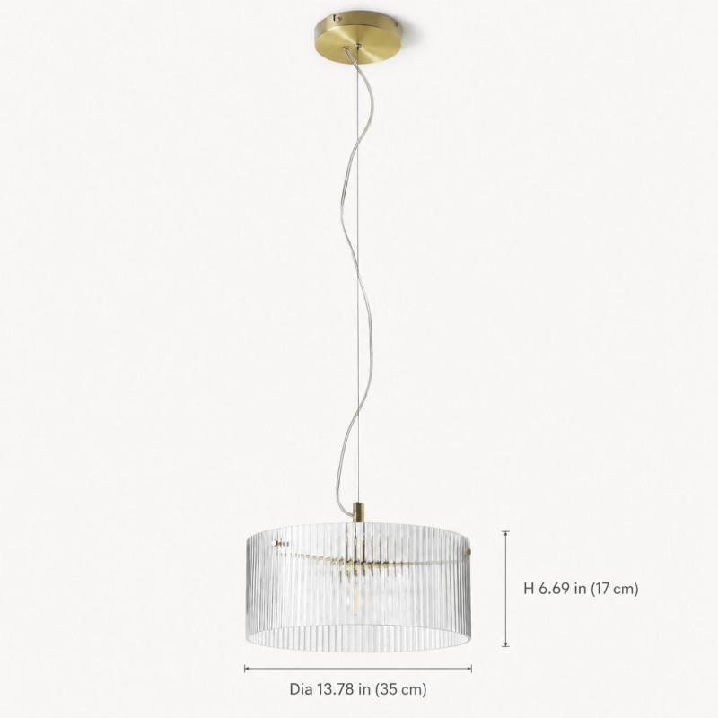 Erisen Farmhouse Ribbed Glass Pendant Light