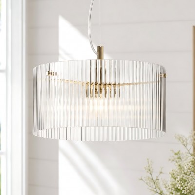 Erisen Farmhouse Ribbed Glass Pendant Light