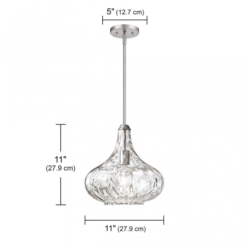 Neville Modern Water Ripples Glass Pendant Light
