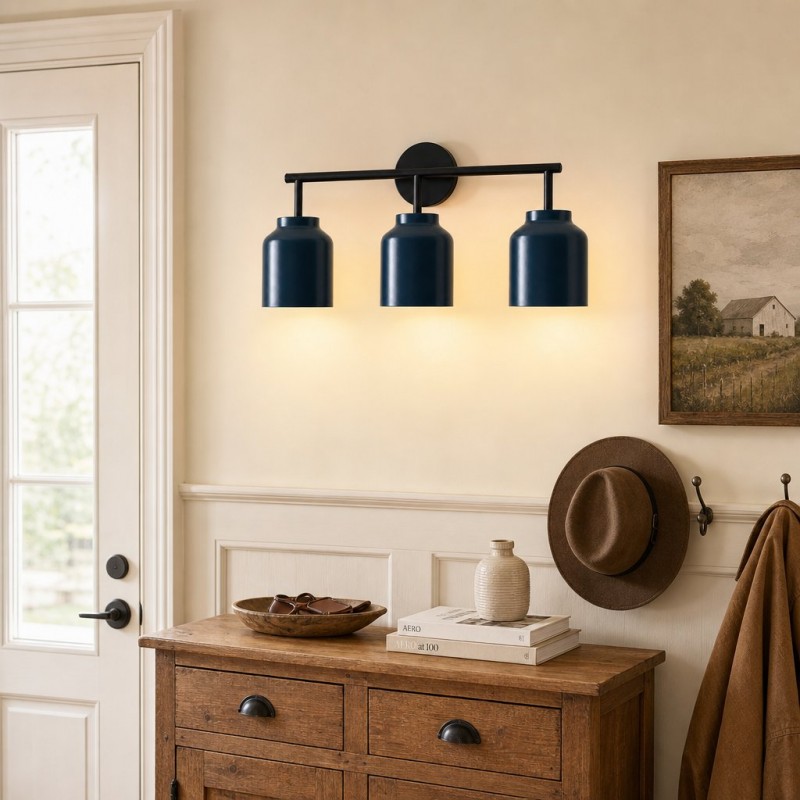Navya Modern 3-Light Milk Glass Bathroom Sconce