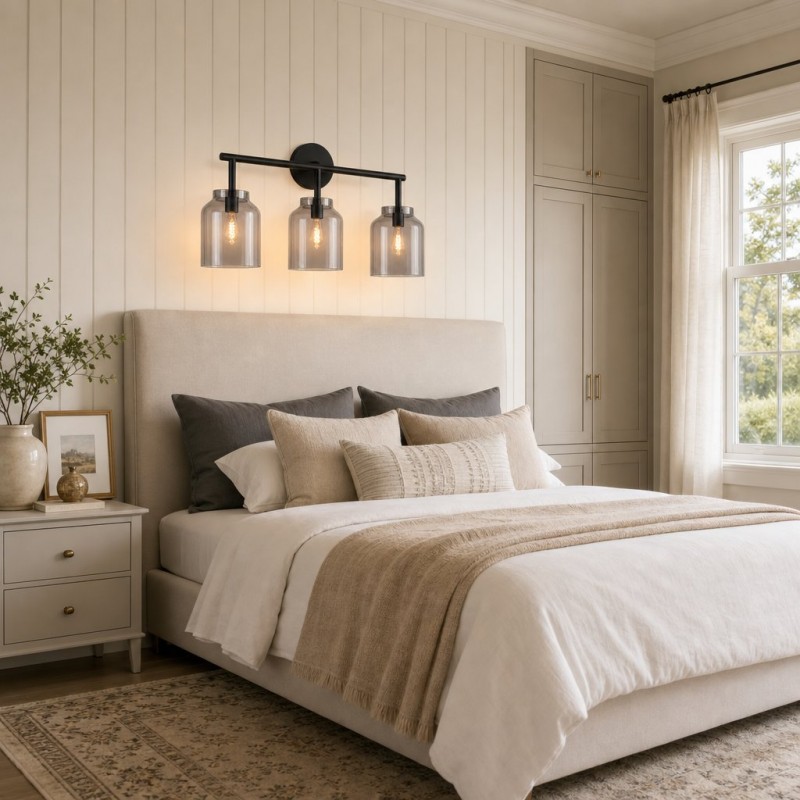 Navya Modern 3-Light Milk Glass Bathroom Sconce