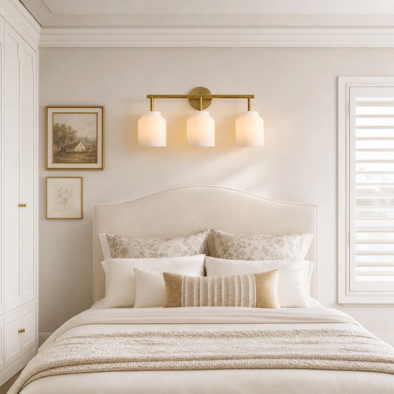 Navya Modern 3-Light Milk Glass Bathroom Sconce