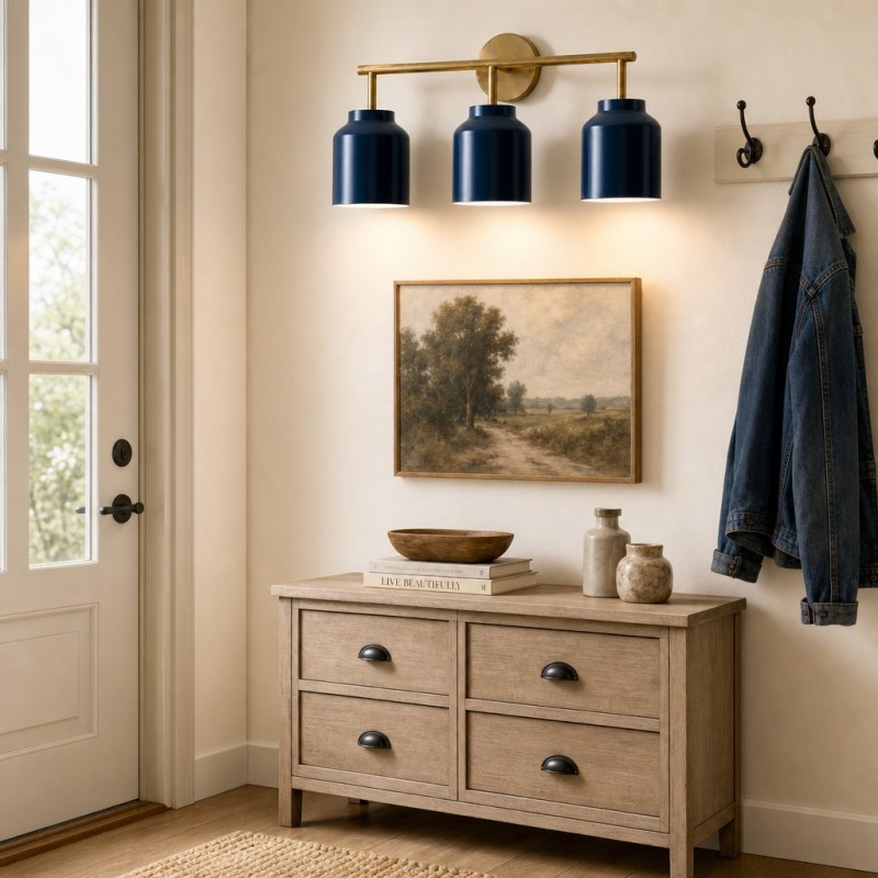 Navya Modern 3-Light Milk Glass Bathroom Sconce