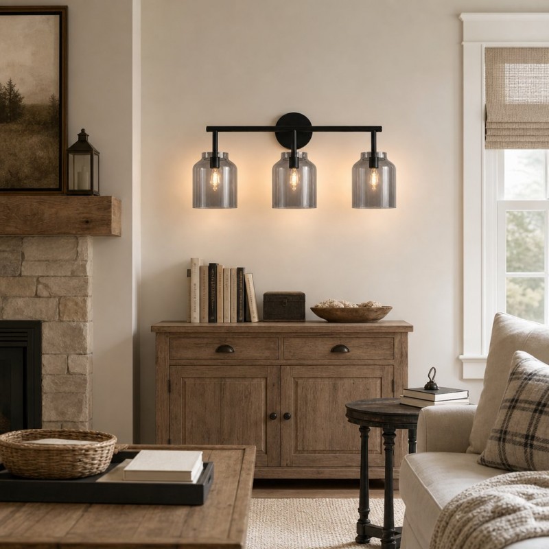 Navya Modern 3-Light Milk Glass Bathroom Sconce