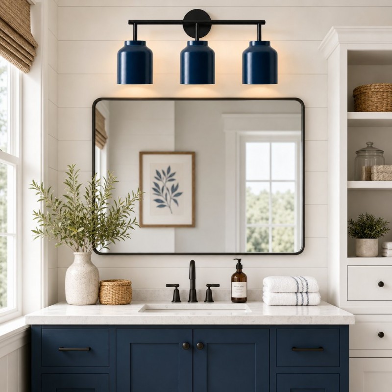 Navya Modern 3-Light Milk Glass Bathroom Sconce