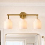Navya Modern 3-Light Milk Glass Bathroom Sconce