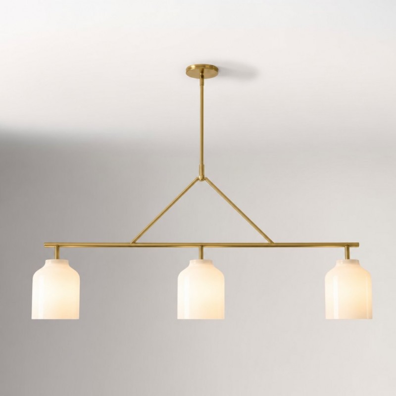 Drilon Elegant Brass Cylinder Shade 3-Light Chandelier