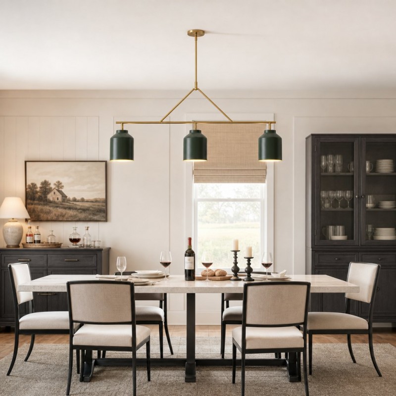 Drilon Elegant Brass Cylinder Shade 3-Light Chandelier