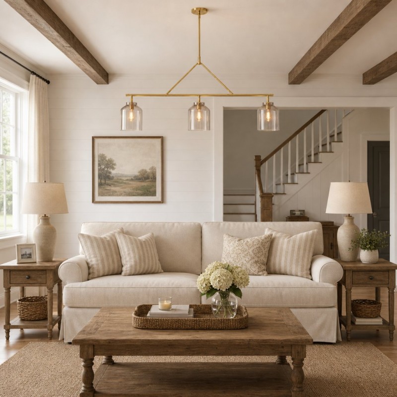 Drilon Elegant Brass Cylinder Shade 3-Light Chandelier
