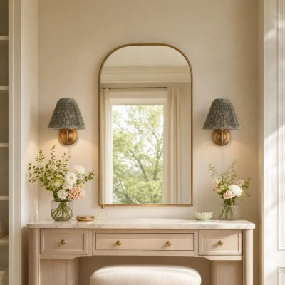 Fenwick Vintage Pleated Pattern Fabric Shade Wall Sconce